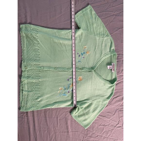 Vintage Y2K Brownstone Studio New York Green knit Top SZ 1X - Picture 6 of 7